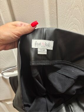 First Kick Black Faux Leather pants